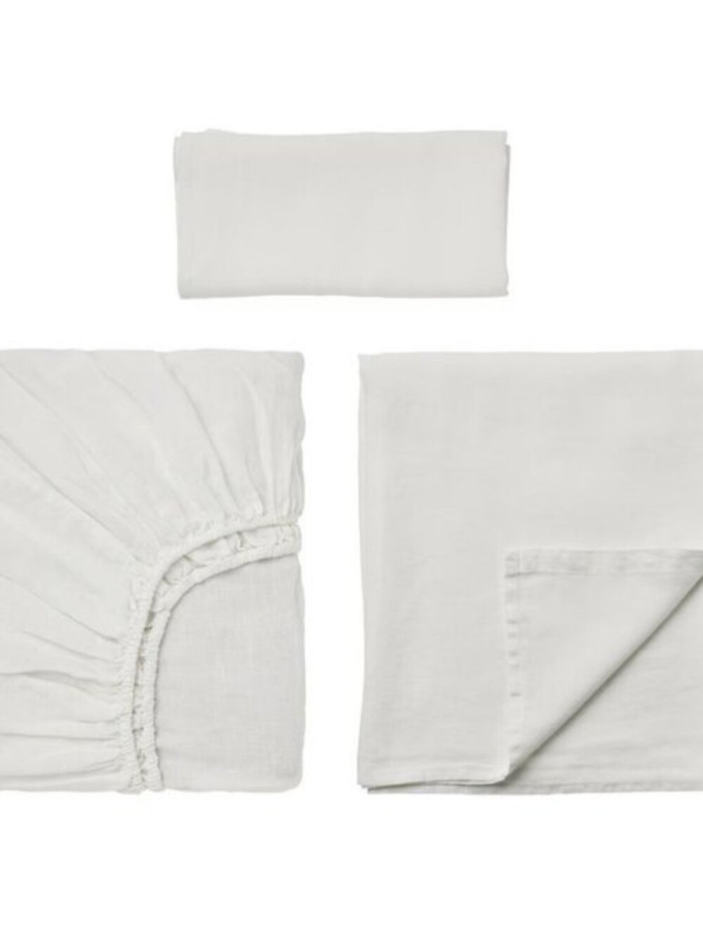 IKEA DYTAG Linen Sheet Set White Twin 105.213.87